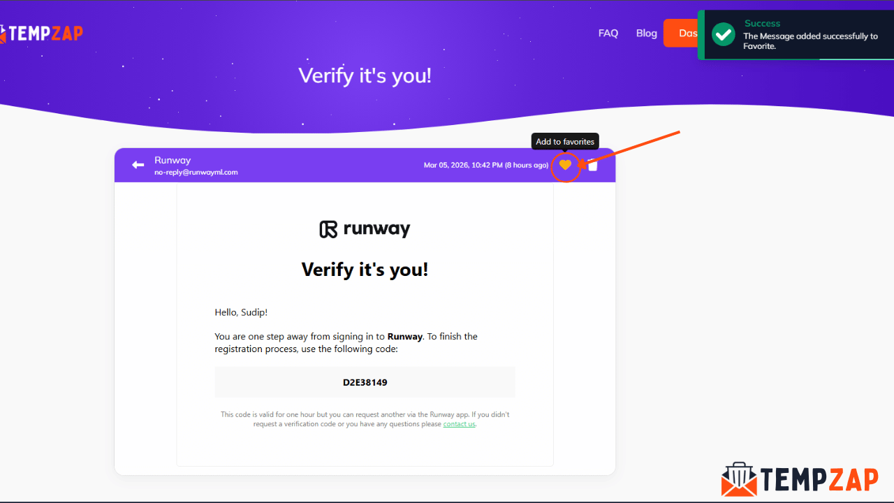 Click the Favorite Icon